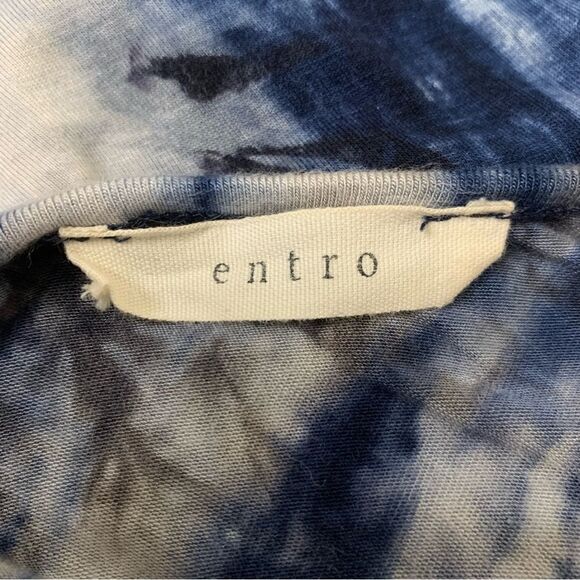 Entro Tie Dye Stretch Knit Key Hole Back Long Sleeves Dress - Picture 10 of 12